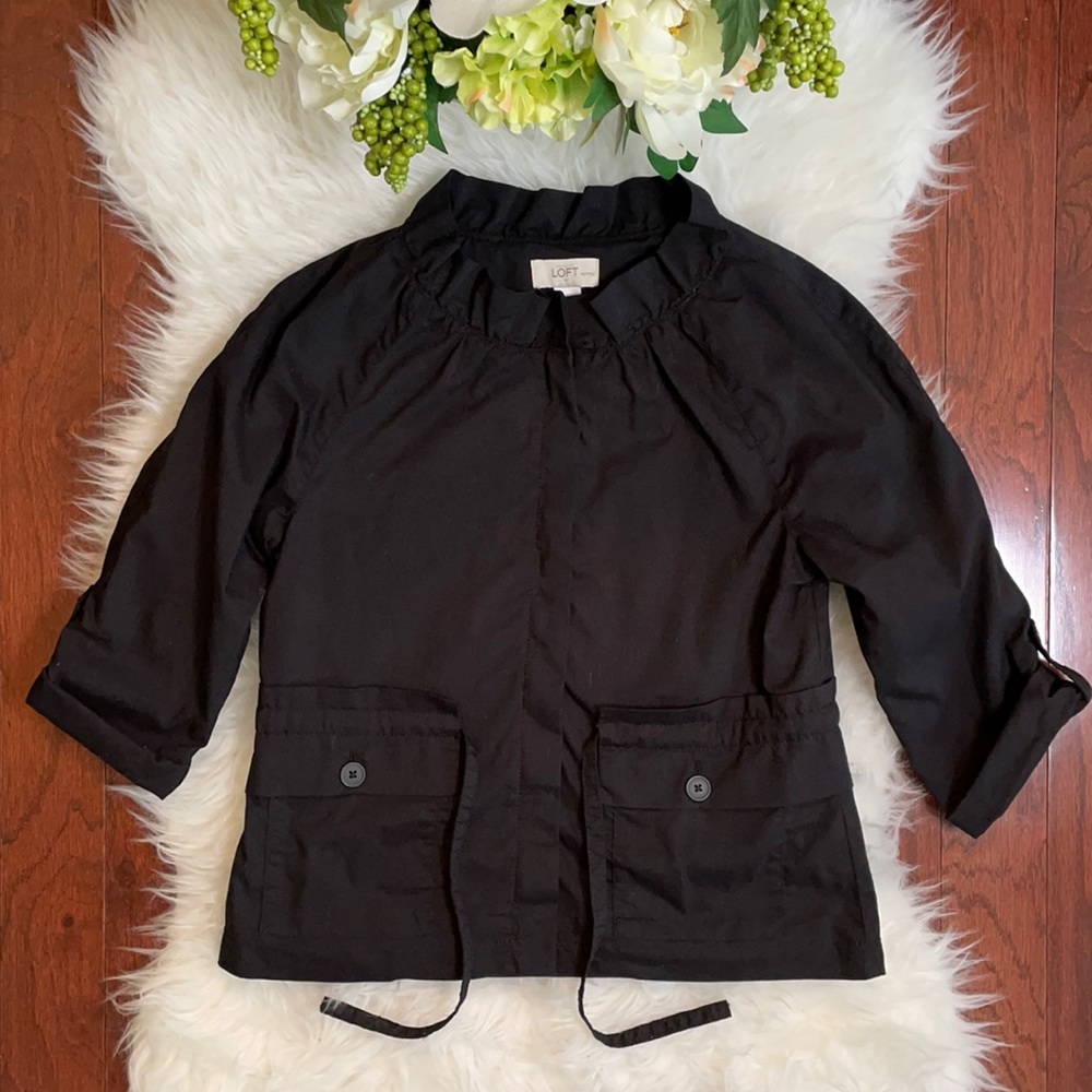 Loft Ruffled Collar Lightweight Jacket - image 1